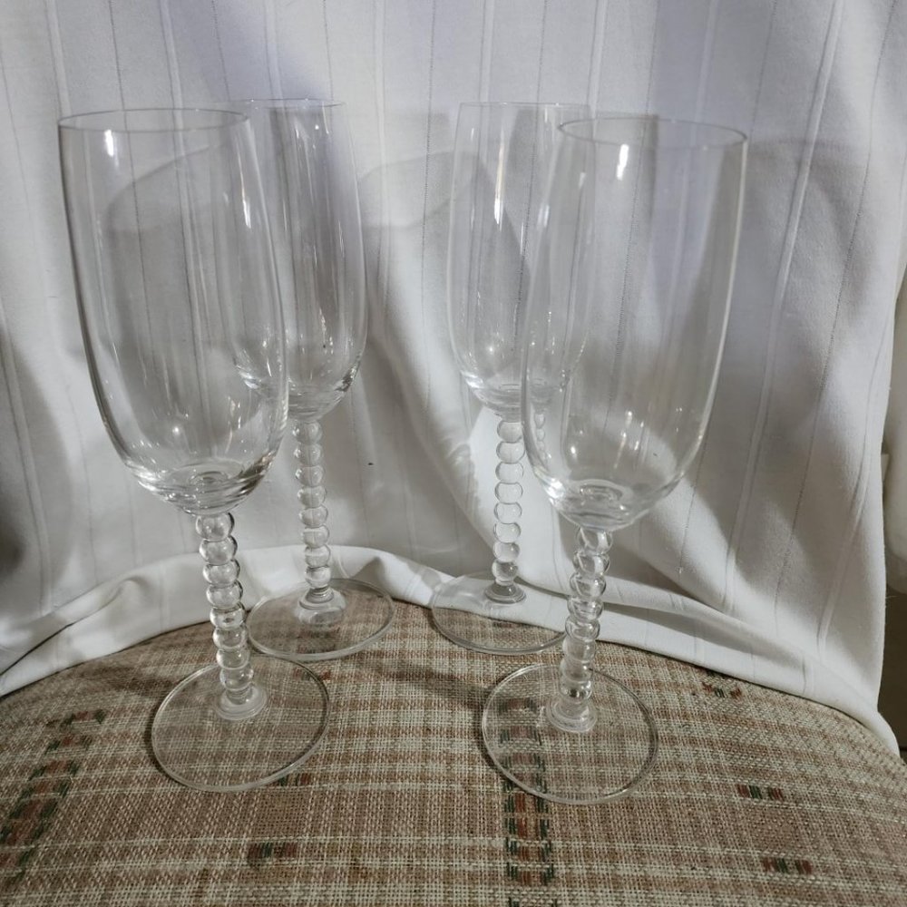 Set of 4 Twisted Stem Flutes - Picture 1 of 1